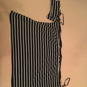 Stripped off shoulder shirt